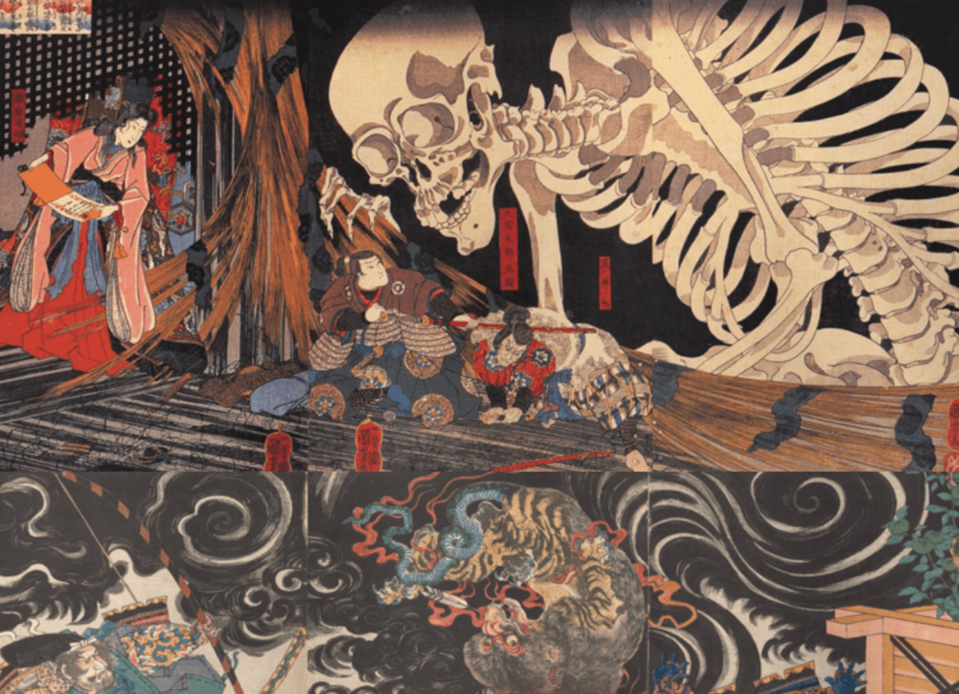 Skeleton figure scene